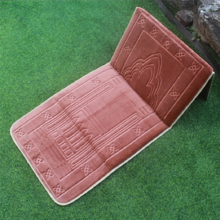 Portable Meditation Mat with Backrest - Foldable Travel Rug