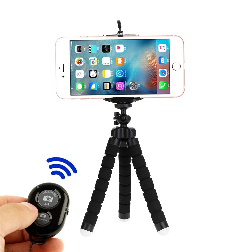 Flexible Octopus Mini Tripod for Smartphone – Universal Phone Holder with Bluetooth Remote Shutter