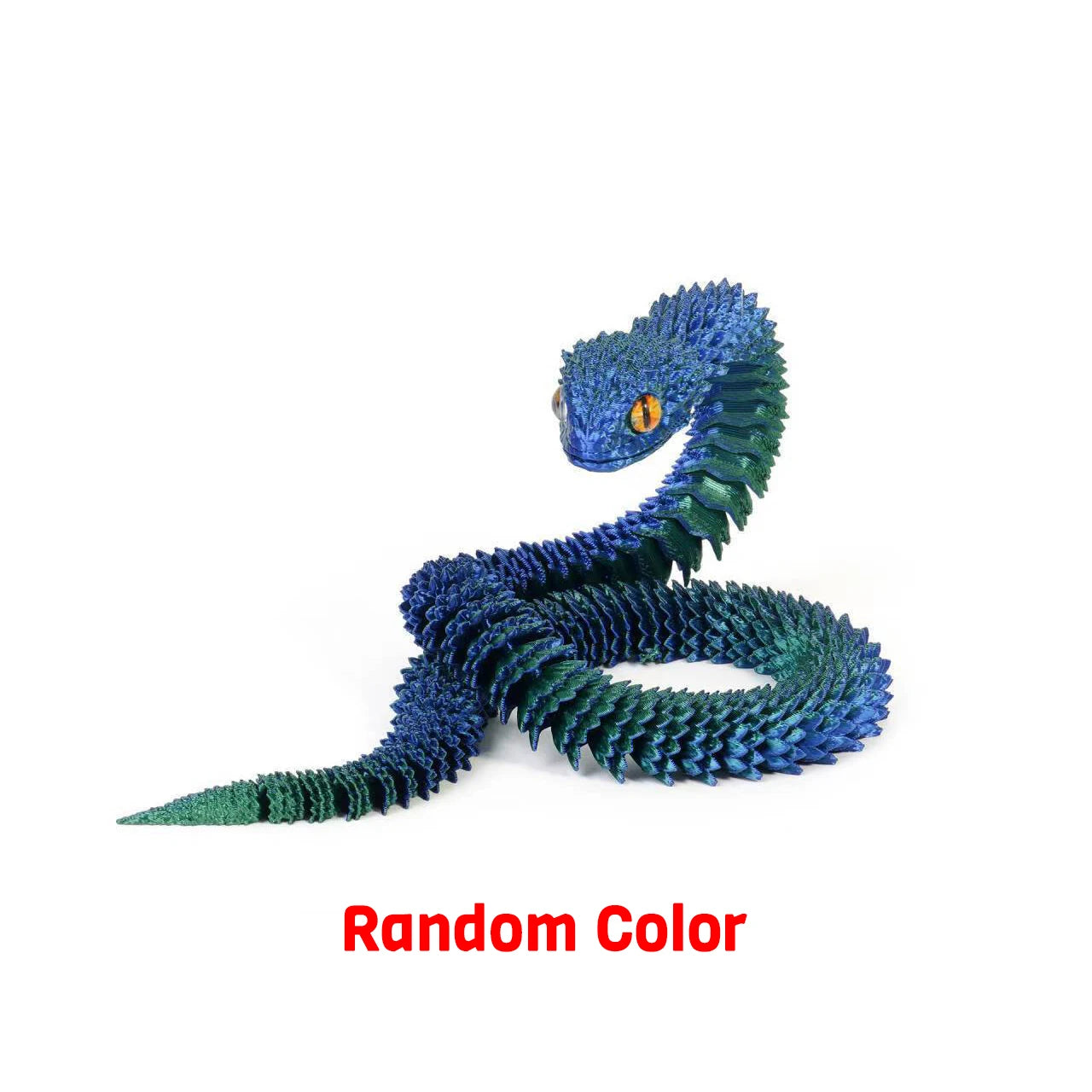 3D Printed Realistic Snake – Movable Joint Fidget Toy & Desk Ornament