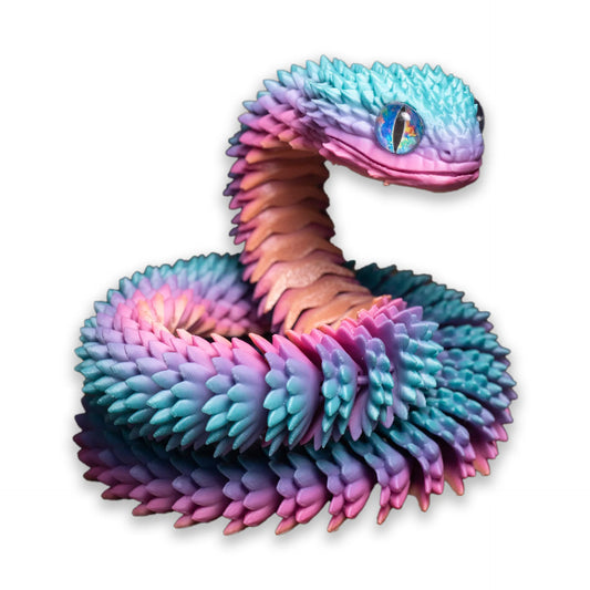 3D Printed Realistic Snake – Movable Joint Fidget Toy & Desk Ornament