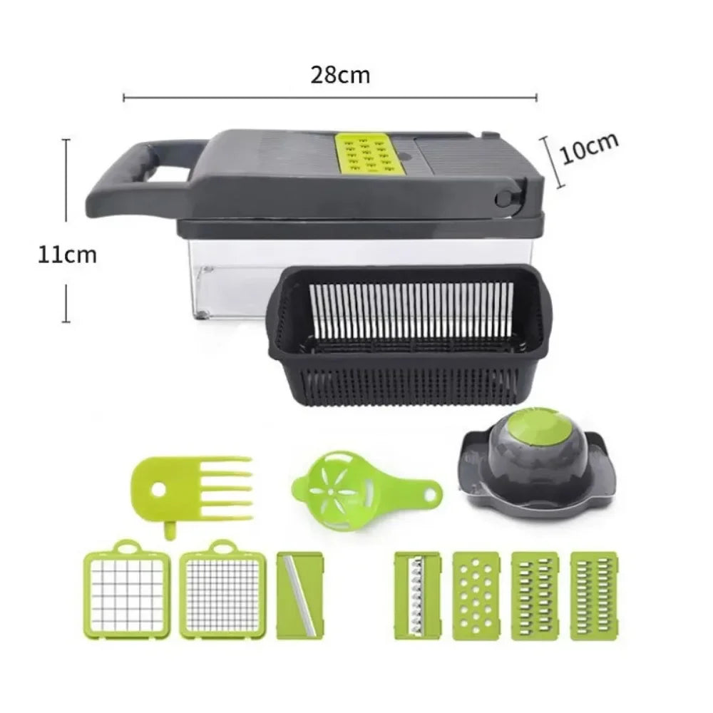14-in-1 Multifunctional Vegetable Chopper & Slicer – Onion Dicer, Food Grater & Kitchen Tool Set