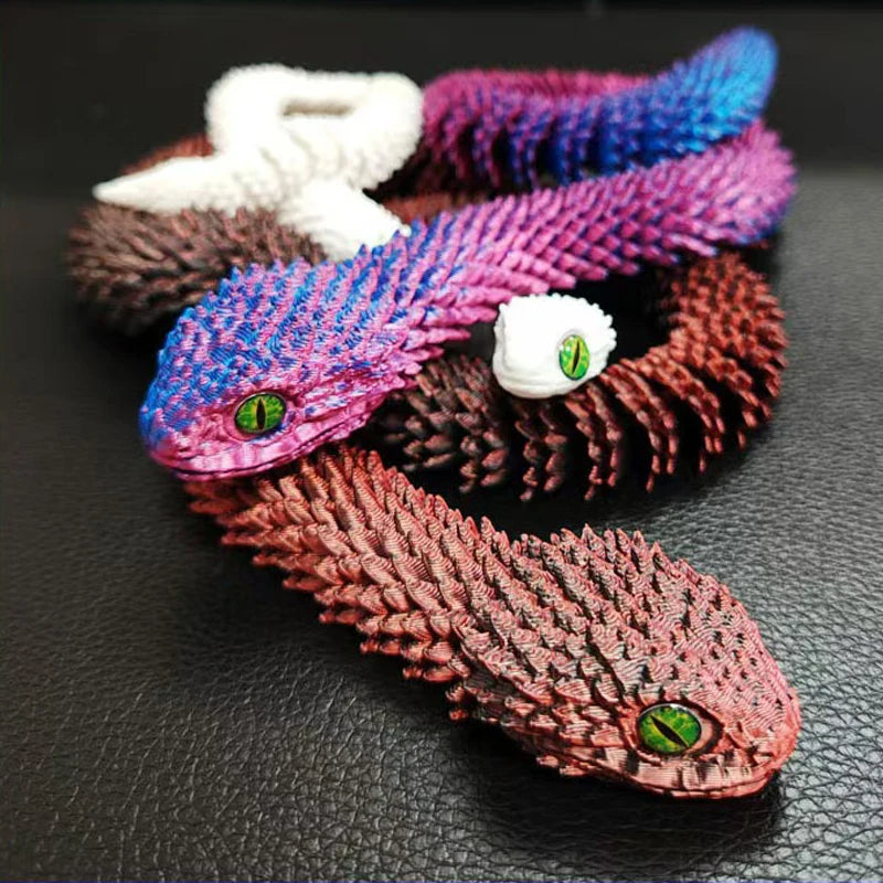 3D Printed Realistic Snake – Movable Joint Fidget Toy & Desk Ornament