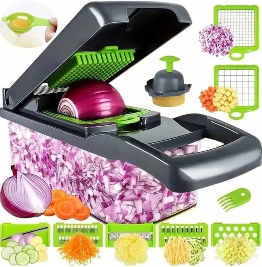 14-in-1 Multifunctional Vegetable Chopper & Slicer – Onion Dicer, Food Grater & Kitchen Tool Set