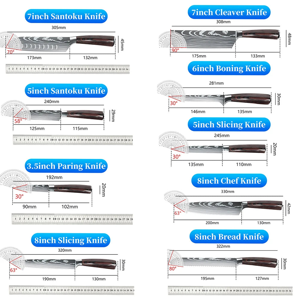 Professional Japanese Chef Knife - Premium Stainless Steel Kitchen Knife with Gift Box