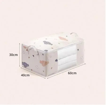 Large Capacity Storage Bag Organizer - Foldable Clothes & Bedding Organizer with Reinforced Handles