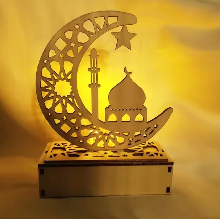 Crescent Moon LED Desk Lamp - Cultural Decorative Light for Ramadan