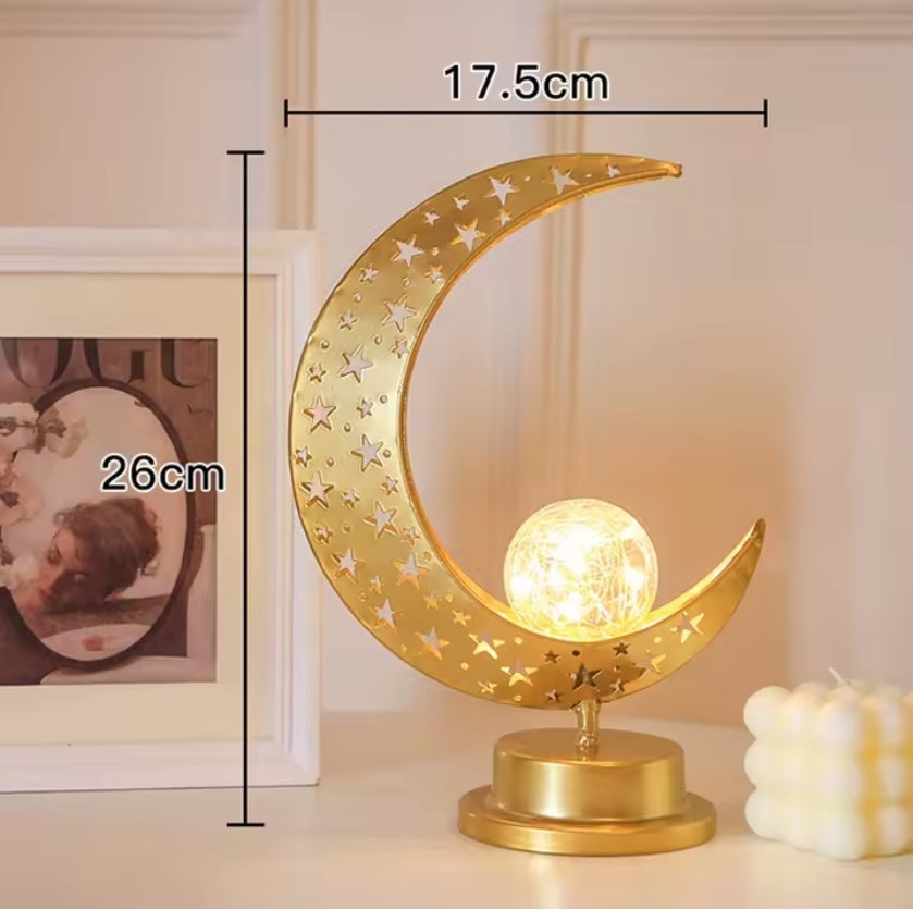 Crescent Moon LED Desk Lamp - Cultural Decorative Light for Ramadan