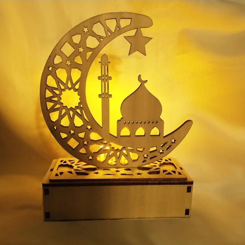 Crescent Moon LED Desk Lamp - Cultural Decorative Light for Ramadan