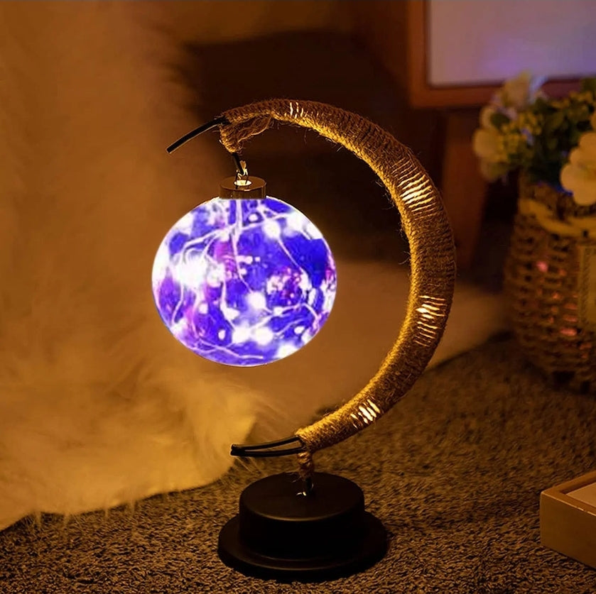 Crescent Moon LED Desk Lamp - Cultural Decorative Light for Ramadan