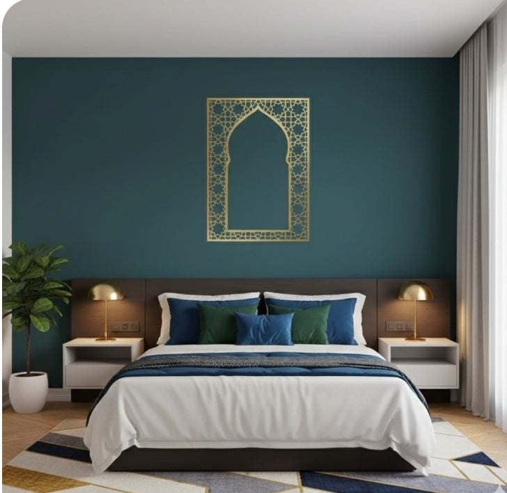 Arabic Metal Wall Art - Oriental Design Panel for Home & Outdoor Decor