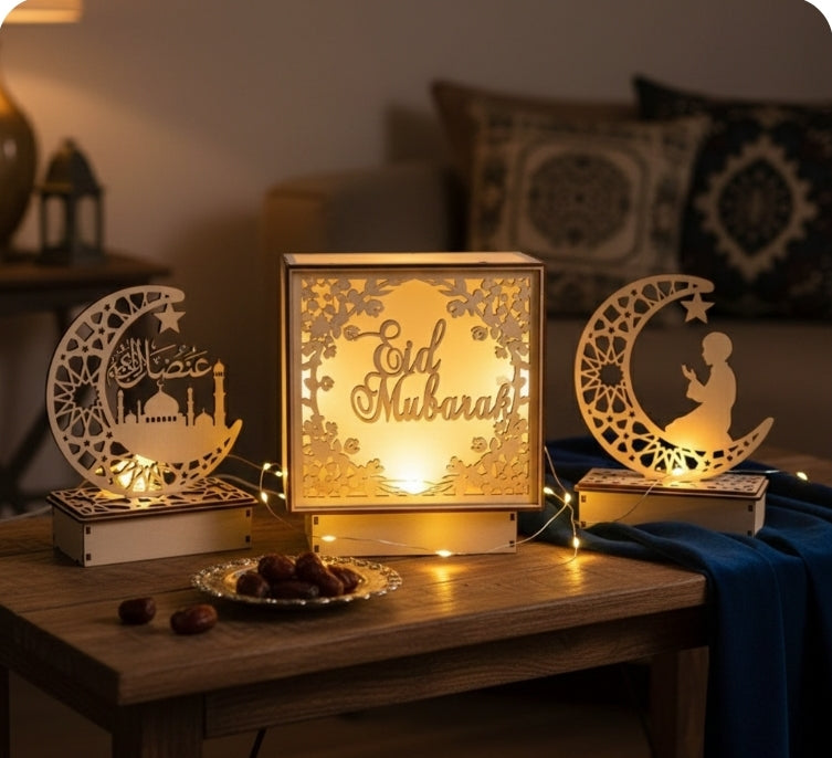 Crescent Moon LED Desk Lamp - Cultural Decorative Light for Ramadan