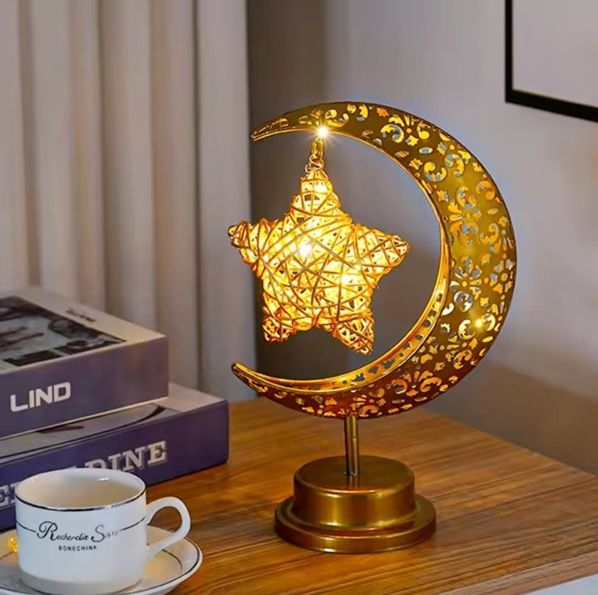Crescent Moon LED Desk Lamp - Cultural Decorative Light for Ramadan