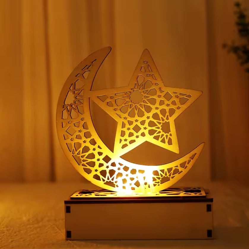 Crescent Moon LED Desk Lamp - Cultural Decorative Light for Ramadan