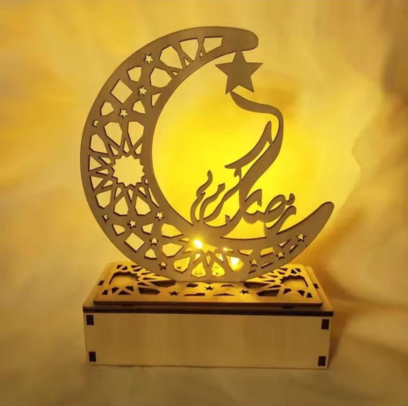 Crescent Moon LED Desk Lamp - Cultural Decorative Light for Ramadan