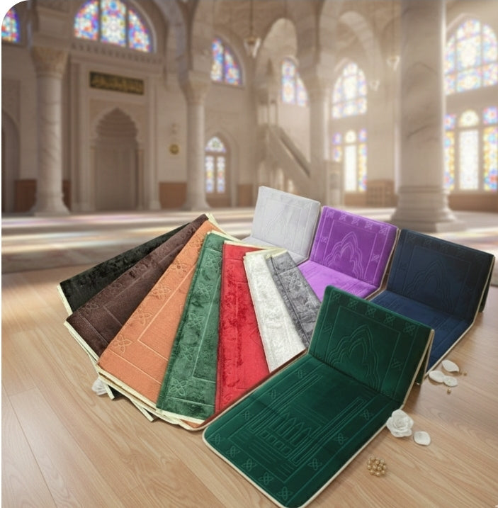 Portable Meditation Mat with Backrest - Foldable Travel Rug