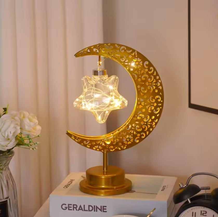 Crescent Moon LED Desk Lamp - Cultural Decorative Light for Ramadan