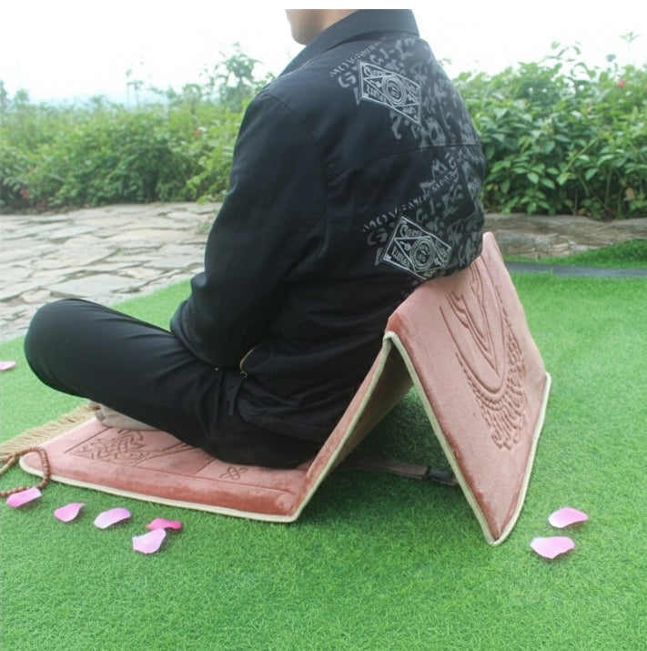 Portable Meditation Mat with Backrest - Foldable Travel Rug