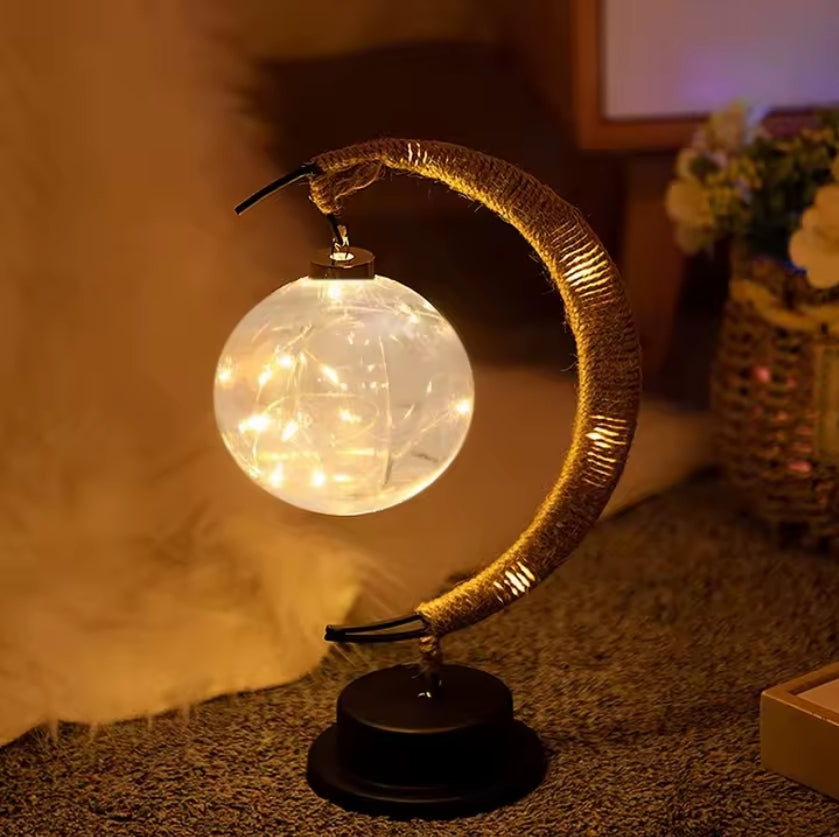 Crescent Moon LED Desk Lamp - Cultural Decorative Light for Ramadan