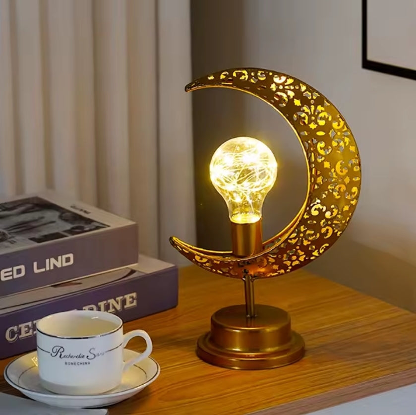 Crescent Moon LED Desk Lamp - Cultural Decorative Light for Ramadan
