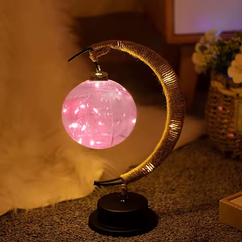 Crescent Moon LED Desk Lamp - Cultural Decorative Light for Ramadan