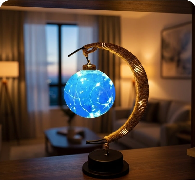 Crescent Moon LED Desk Lamp - Cultural Decorative Light for Ramadan