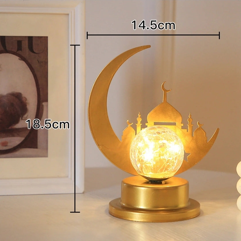 Crescent Moon LED Desk Lamp - Cultural Decorative Light for Ramadan