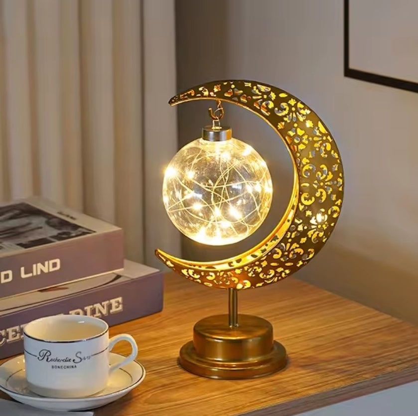 Crescent Moon LED Desk Lamp - Cultural Decorative Light for Ramadan