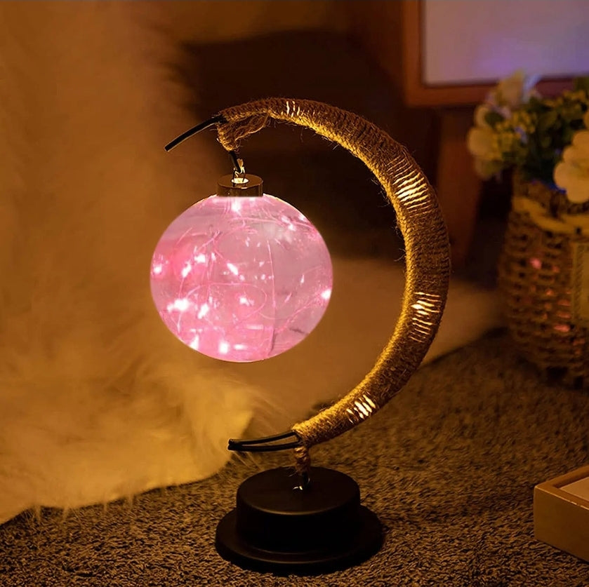 Crescent Moon LED Desk Lamp - Cultural Decorative Light for Ramadan