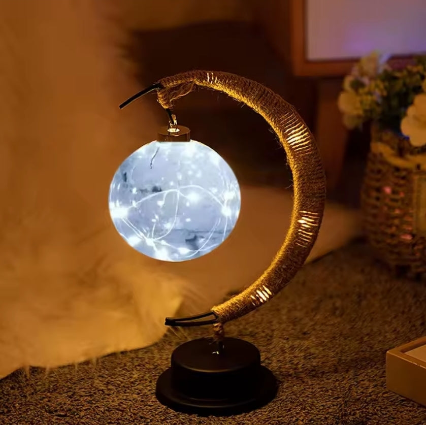 Crescent Moon LED Desk Lamp - Cultural Decorative Light for Ramadan