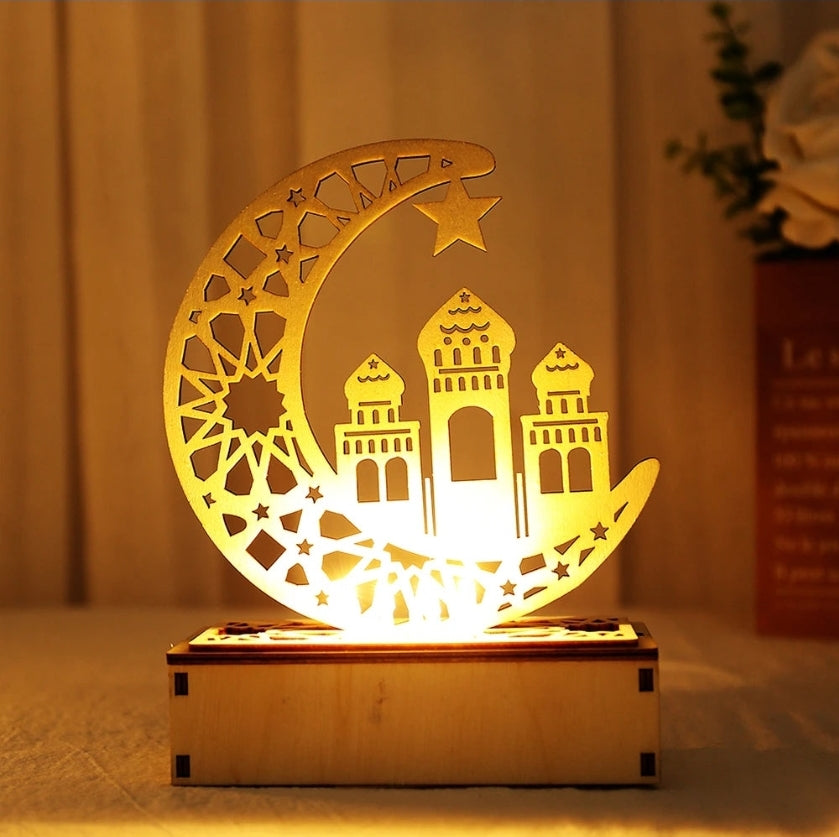 Crescent Moon LED Desk Lamp - Cultural Decorative Light for Ramadan