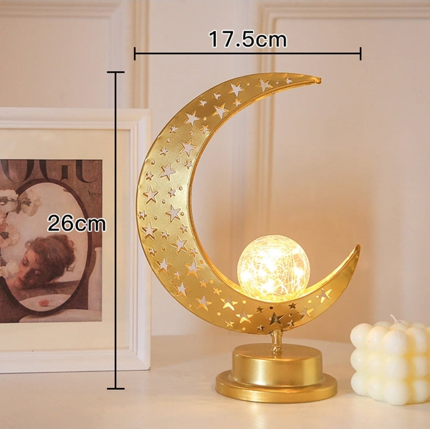 Crescent Moon LED Desk Lamp - Cultural Decorative Light for Ramadan
